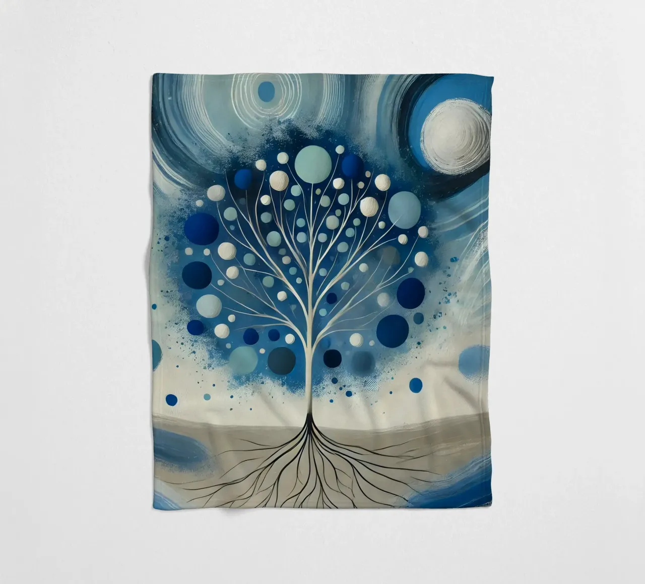 Baum blau Fleecedecke von spiritual