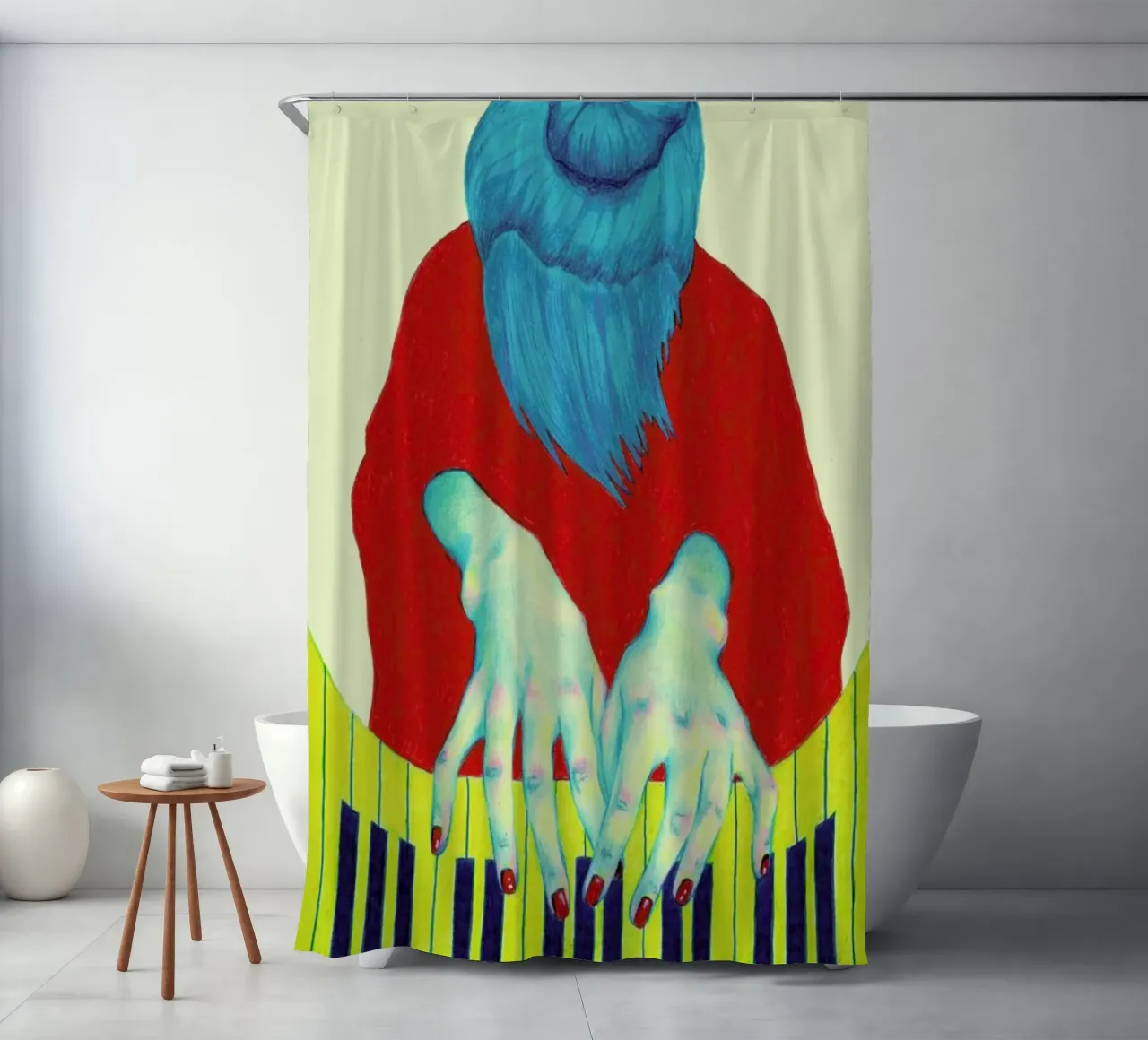 Piano Passion shower curtain by Natalie Foss