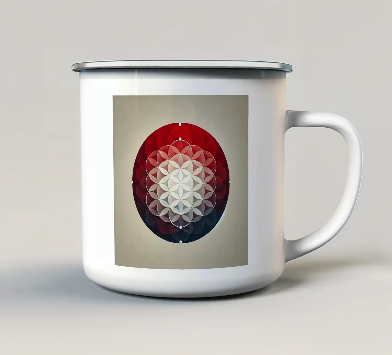 Blume des Lebens rot Emaille Tasse von spiritual