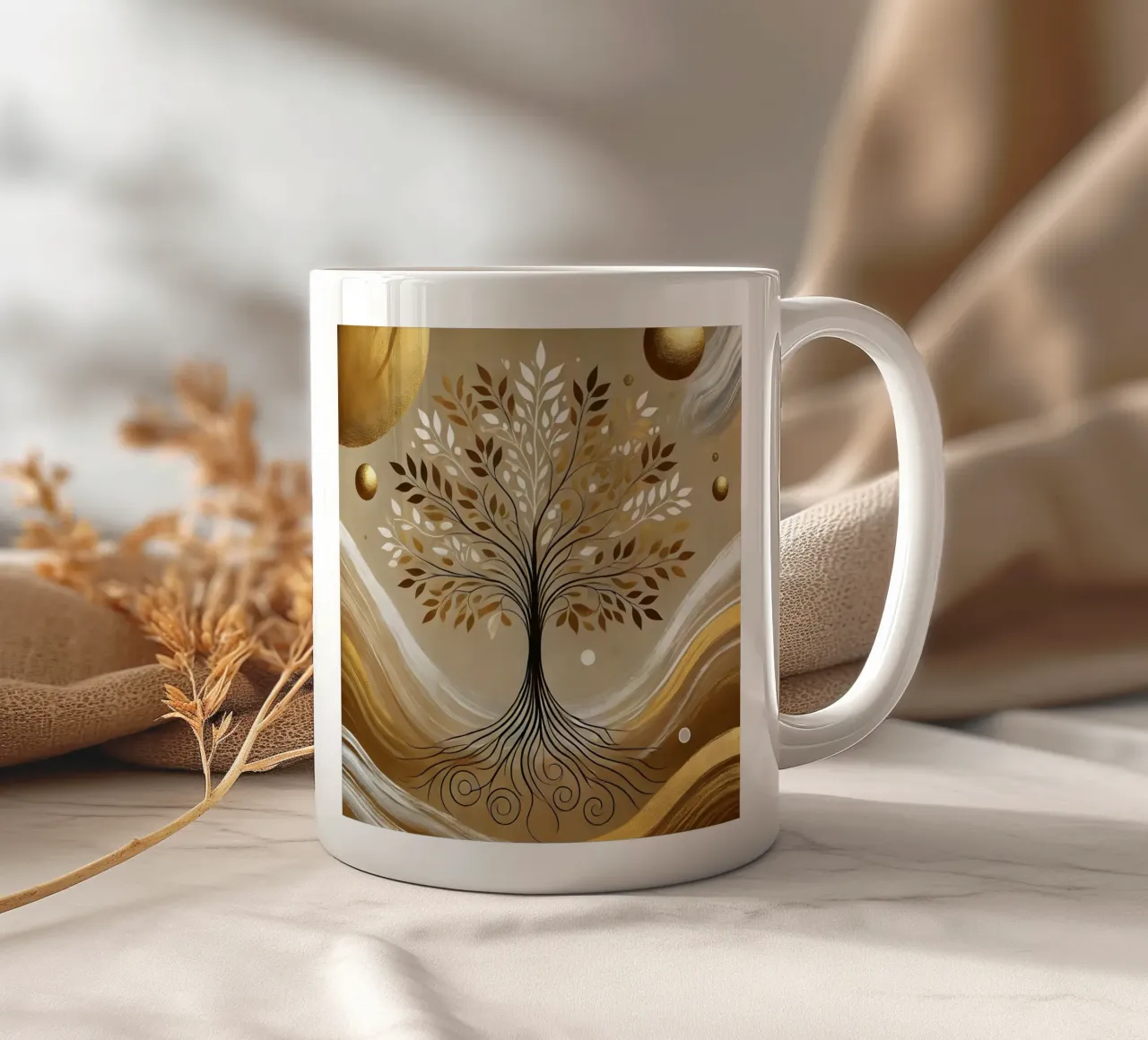 Albero d'oro tazza in ceramica da spiritual