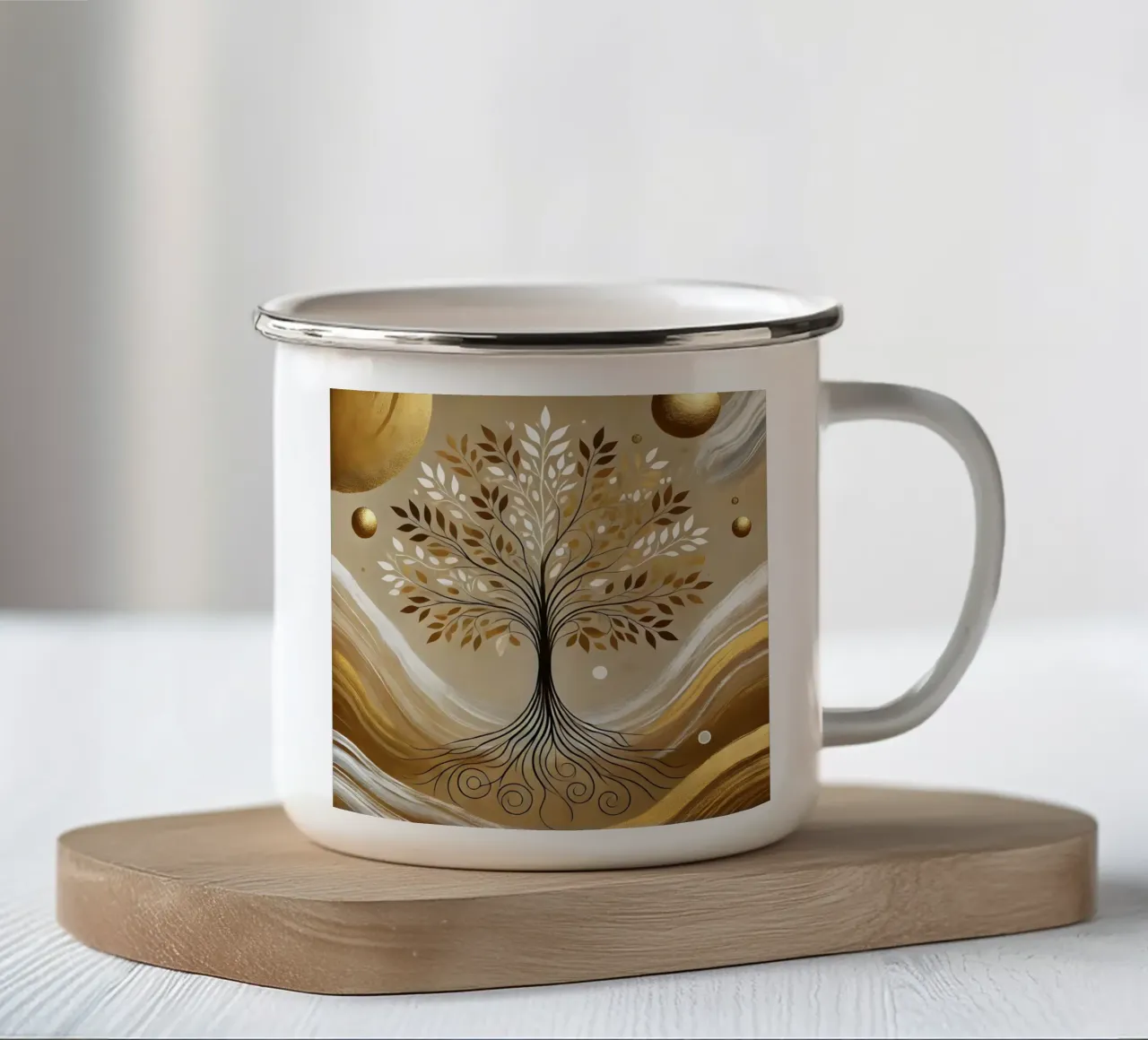 Albero d'oro tazza in smalto da spiritual