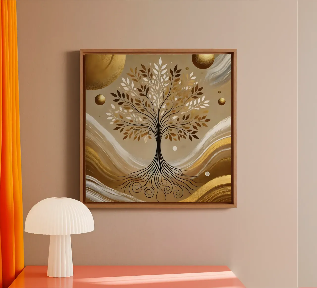 Albero d'oro tela con Cornice a cassetta da spiritual