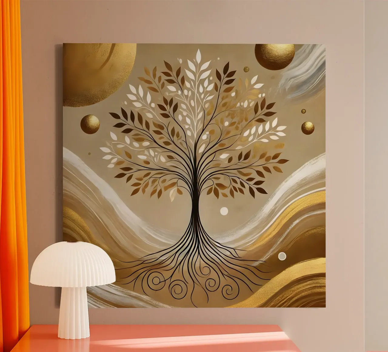 Albero d'oro tela con Cornice a cassetta da spiritual