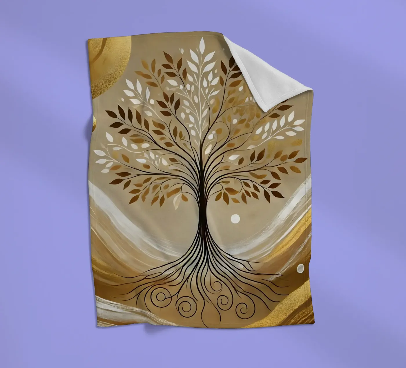 Baum gold Fleecedecke von spiritual