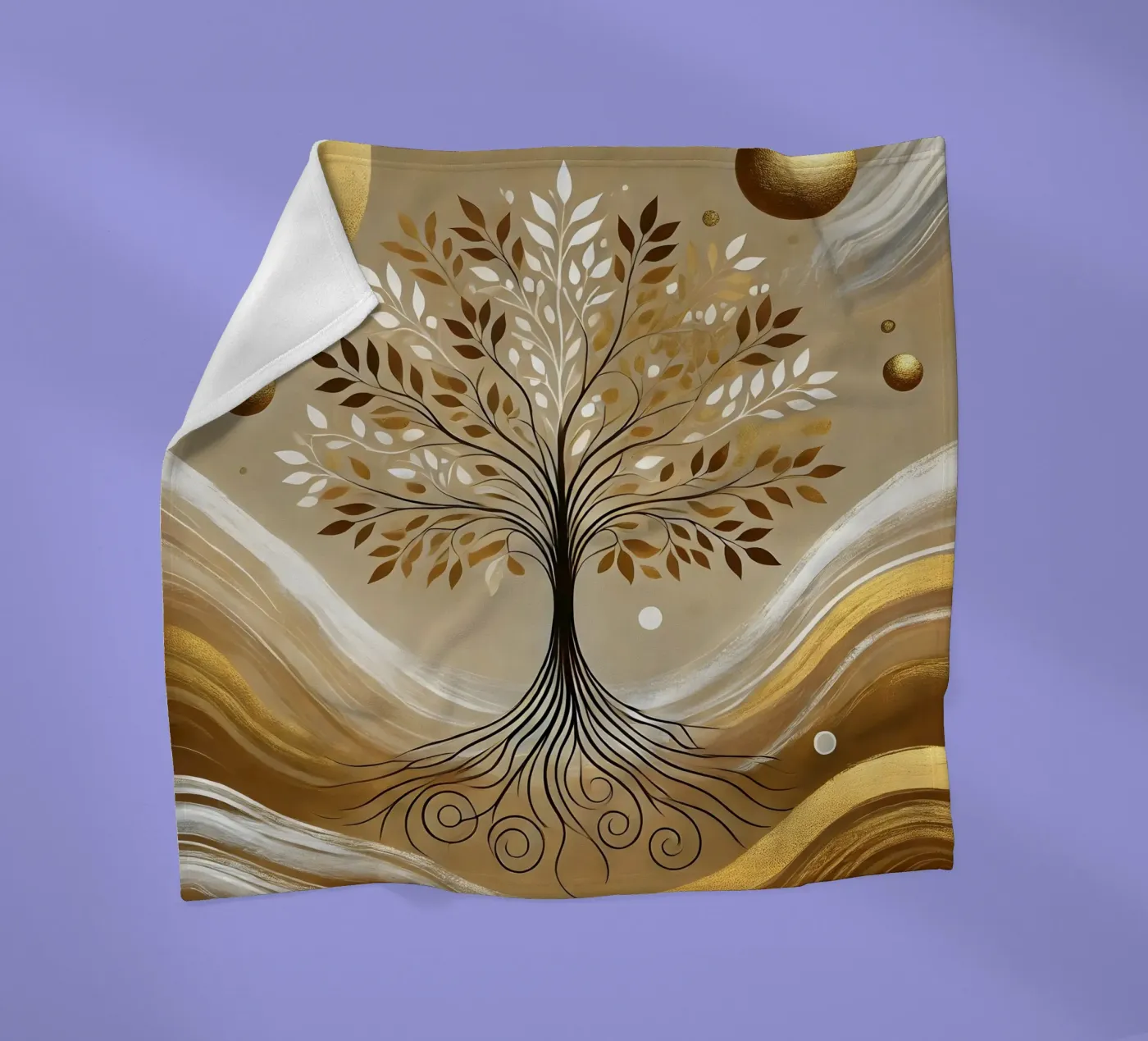 Baum gold Fleecedecke von spiritual