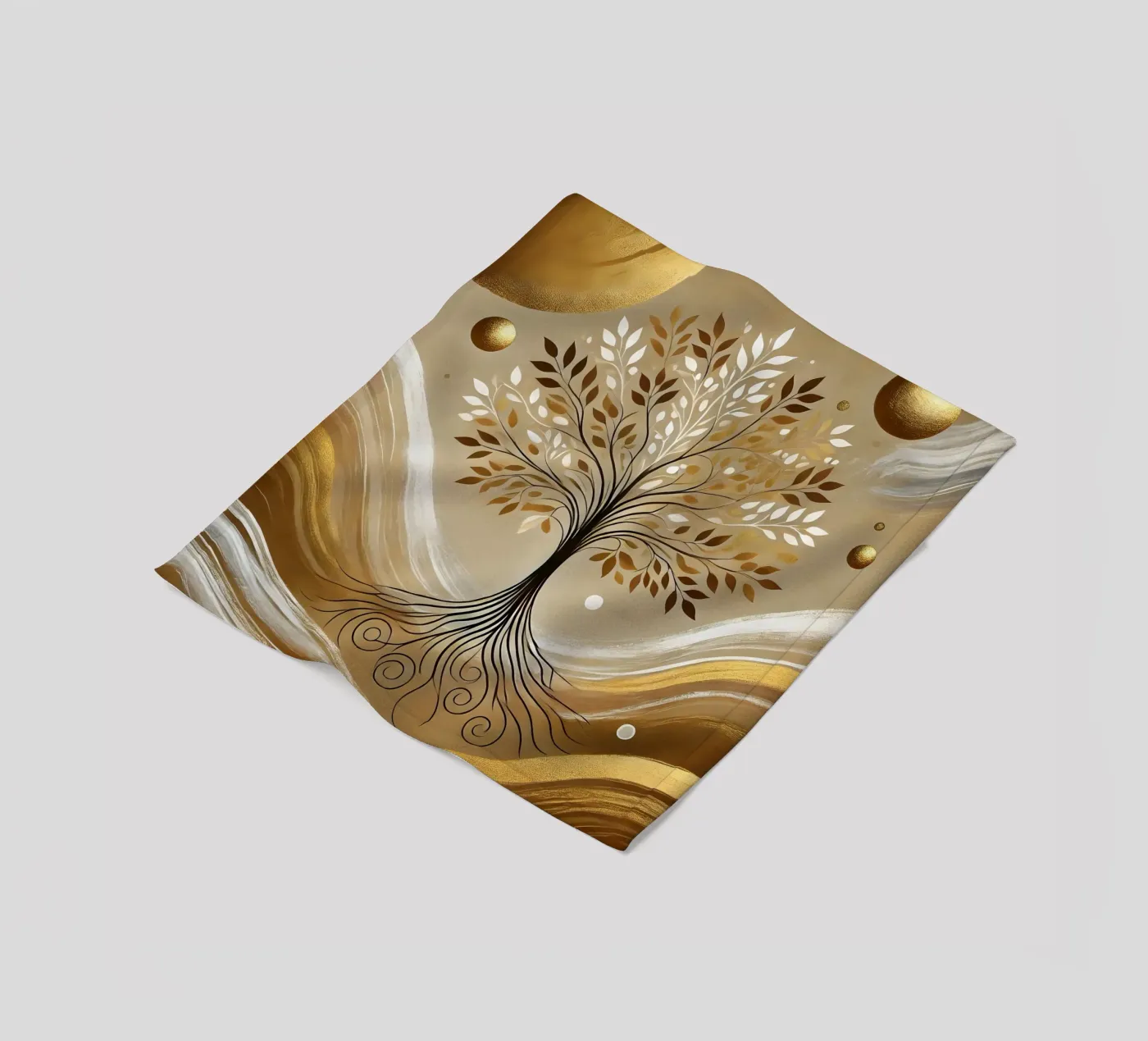 Baum gold Fleecedecke von spiritual