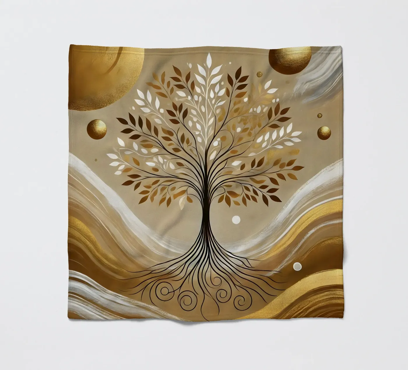 Baum gold Fleecedecke von spiritual