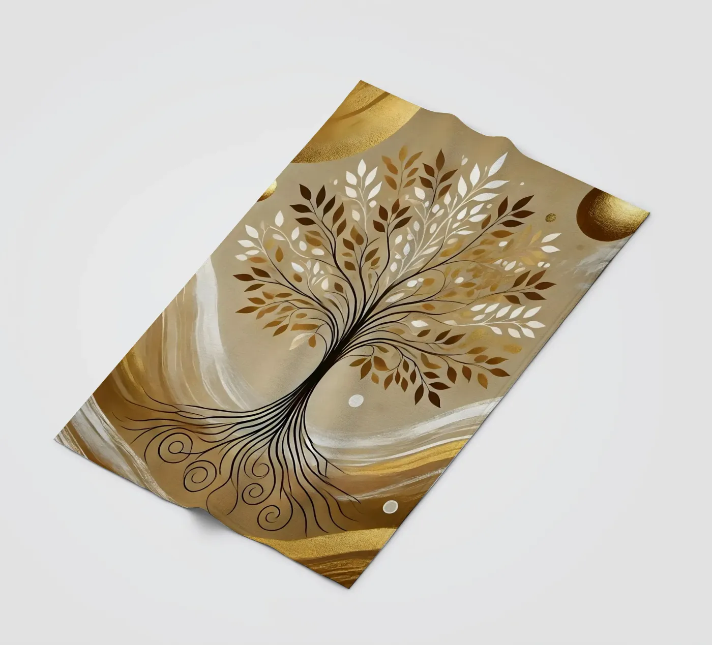 Baum gold Fleecedecke von spiritual