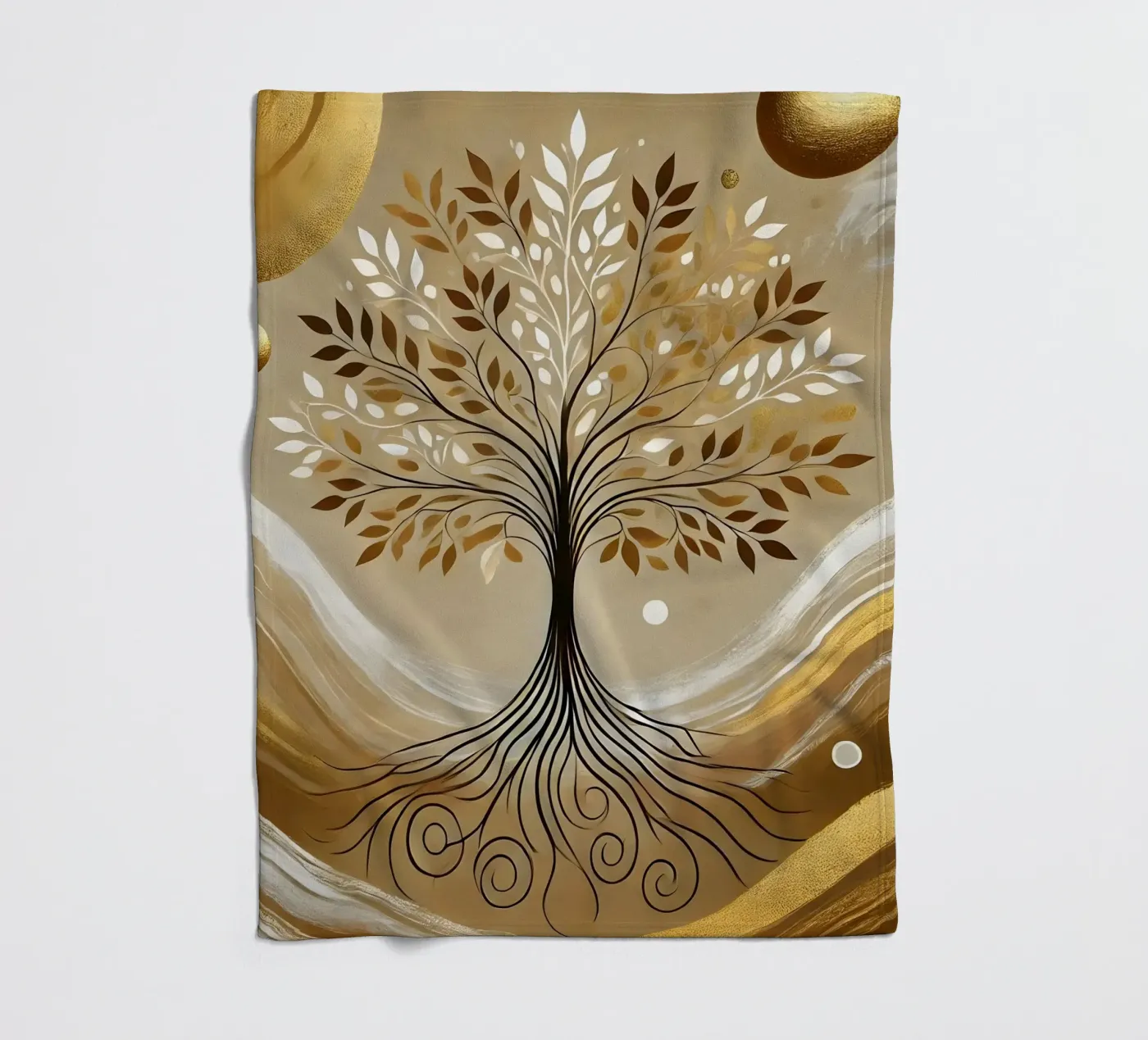 Baum gold Fleecedecke von spiritual