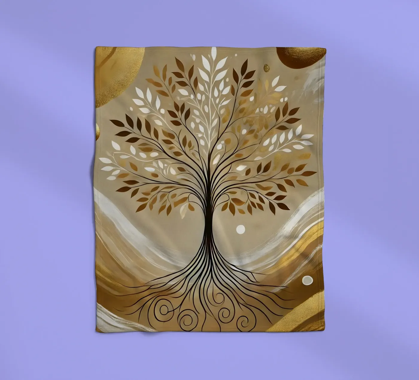 Baum gold Fleecedecke von spiritual