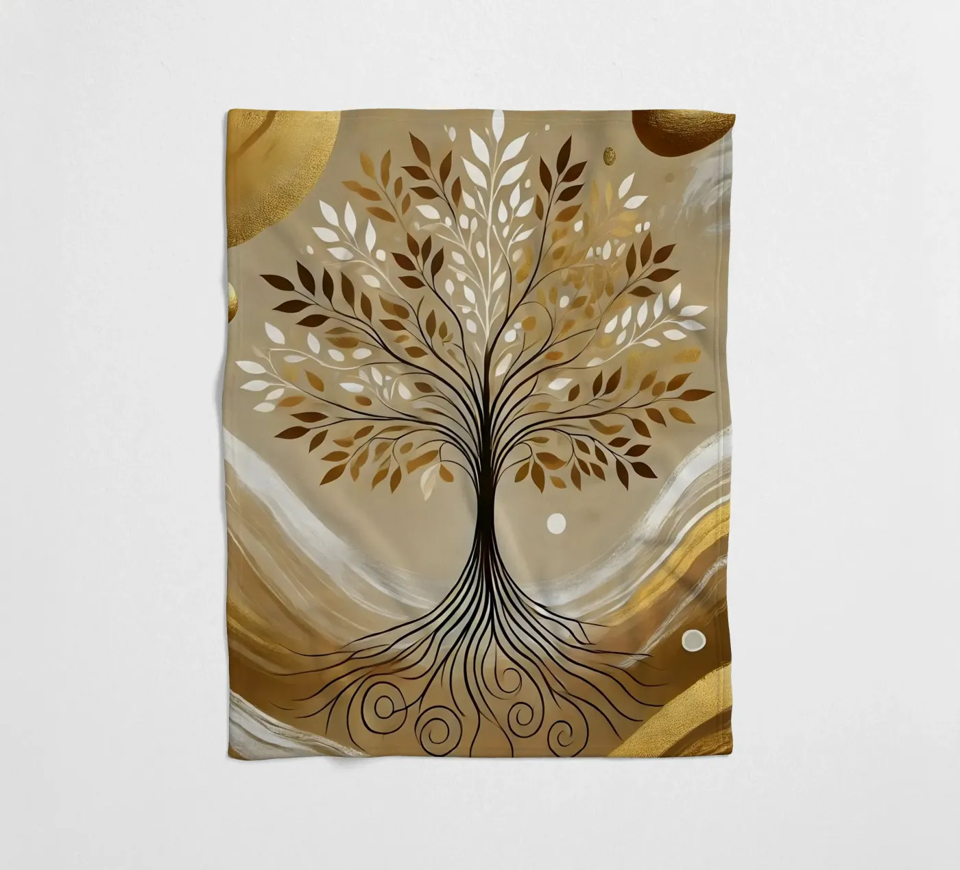 Baum gold Fleecedecke von spiritual