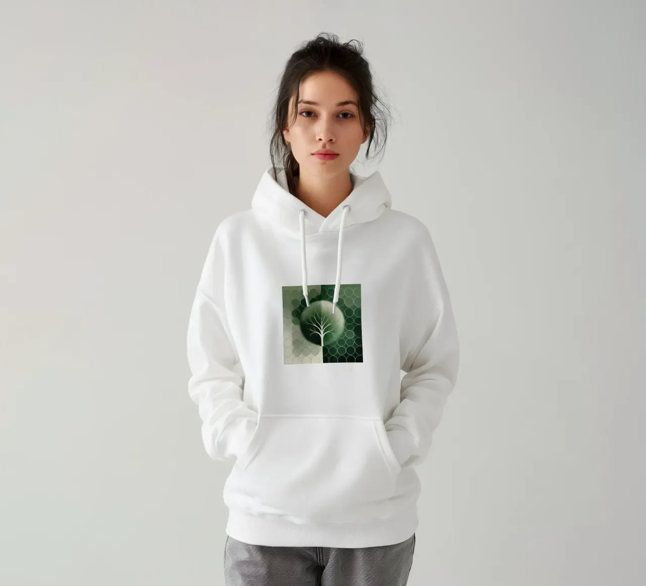 Verde albero felpa con cappuccio da spiritual