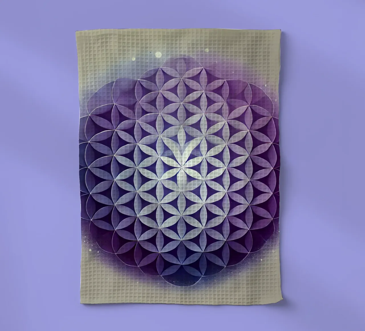 Flower of life - purple tea towel by spiritual