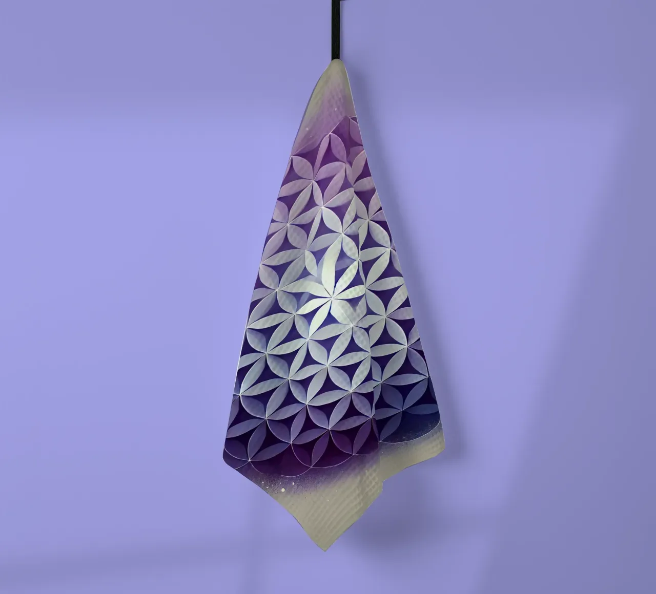 Flower of life - purple tea towel by spiritual