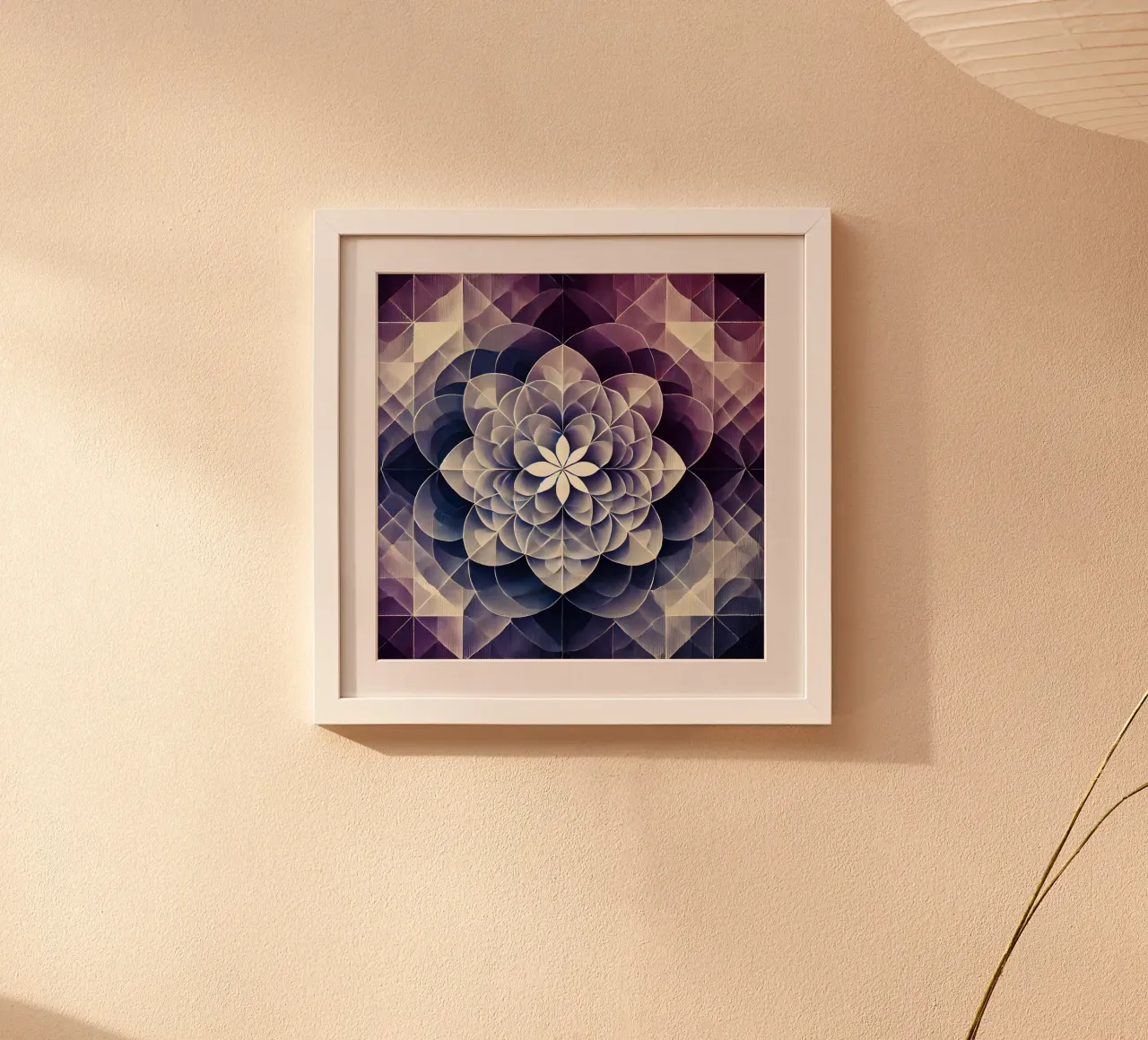 Fiore della vita - viola poster con telaio in alluminio da spiritual