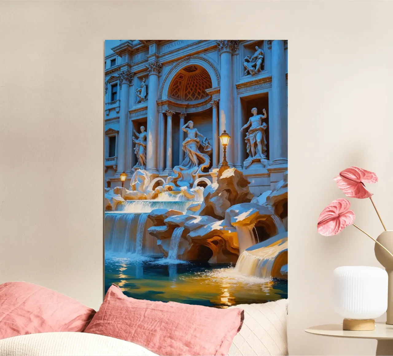 Baroque Splendor at Trevi Fountain carta hahnemühle da AlbertKlee
