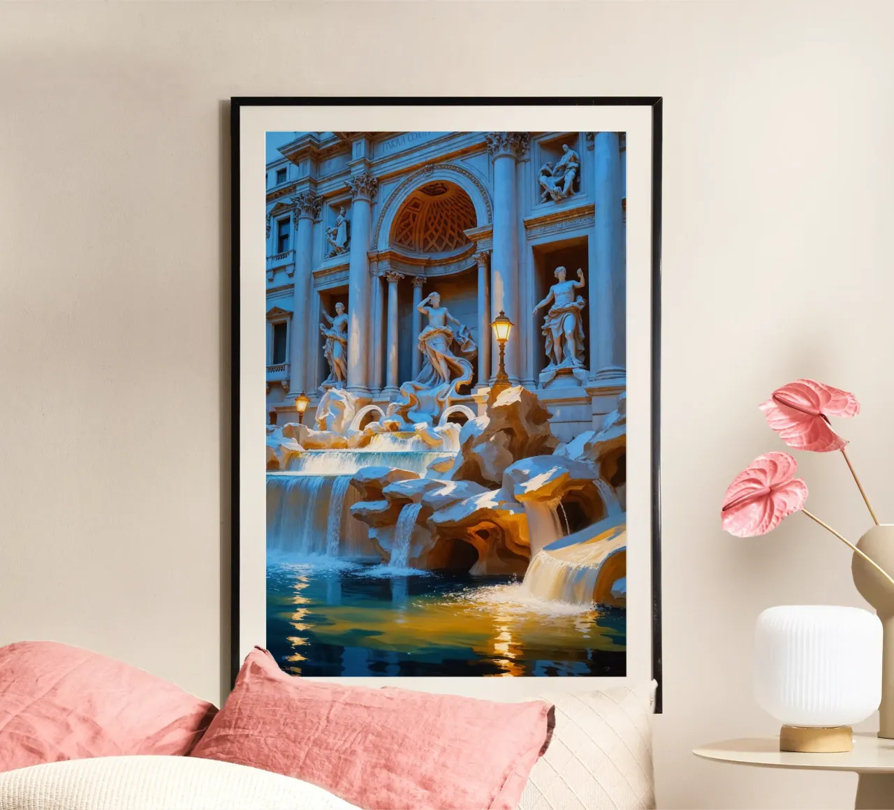 Baroque Splendor at Trevi Fountain carta hahnemühle da AlbertKlee