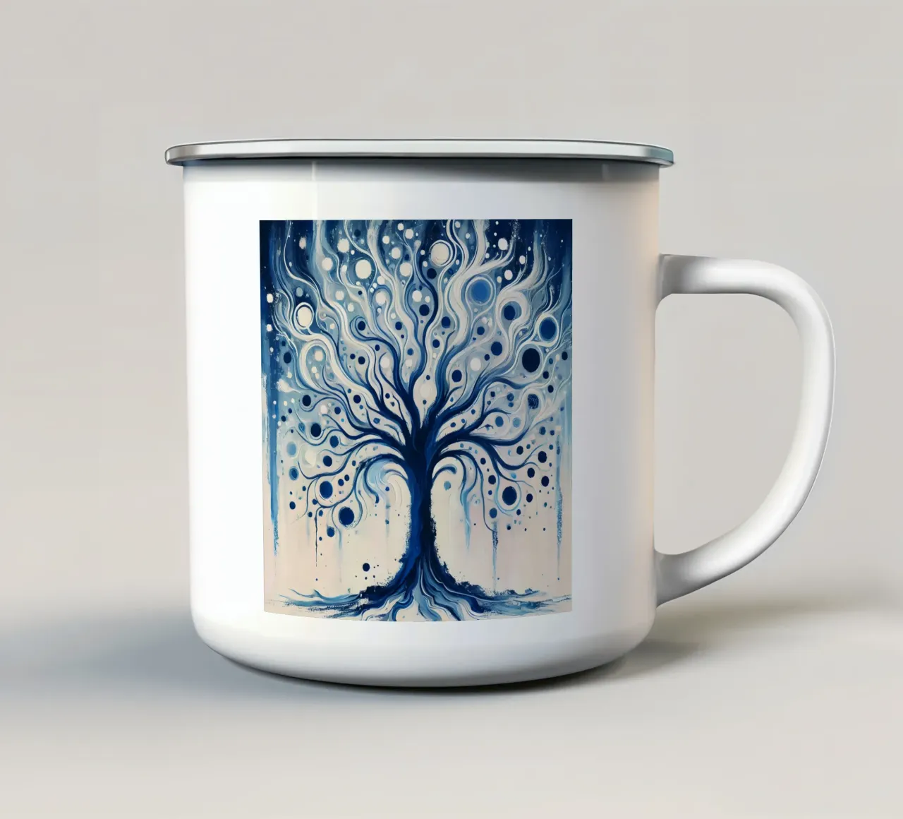 Albero blu tazza in smalto da spiritual