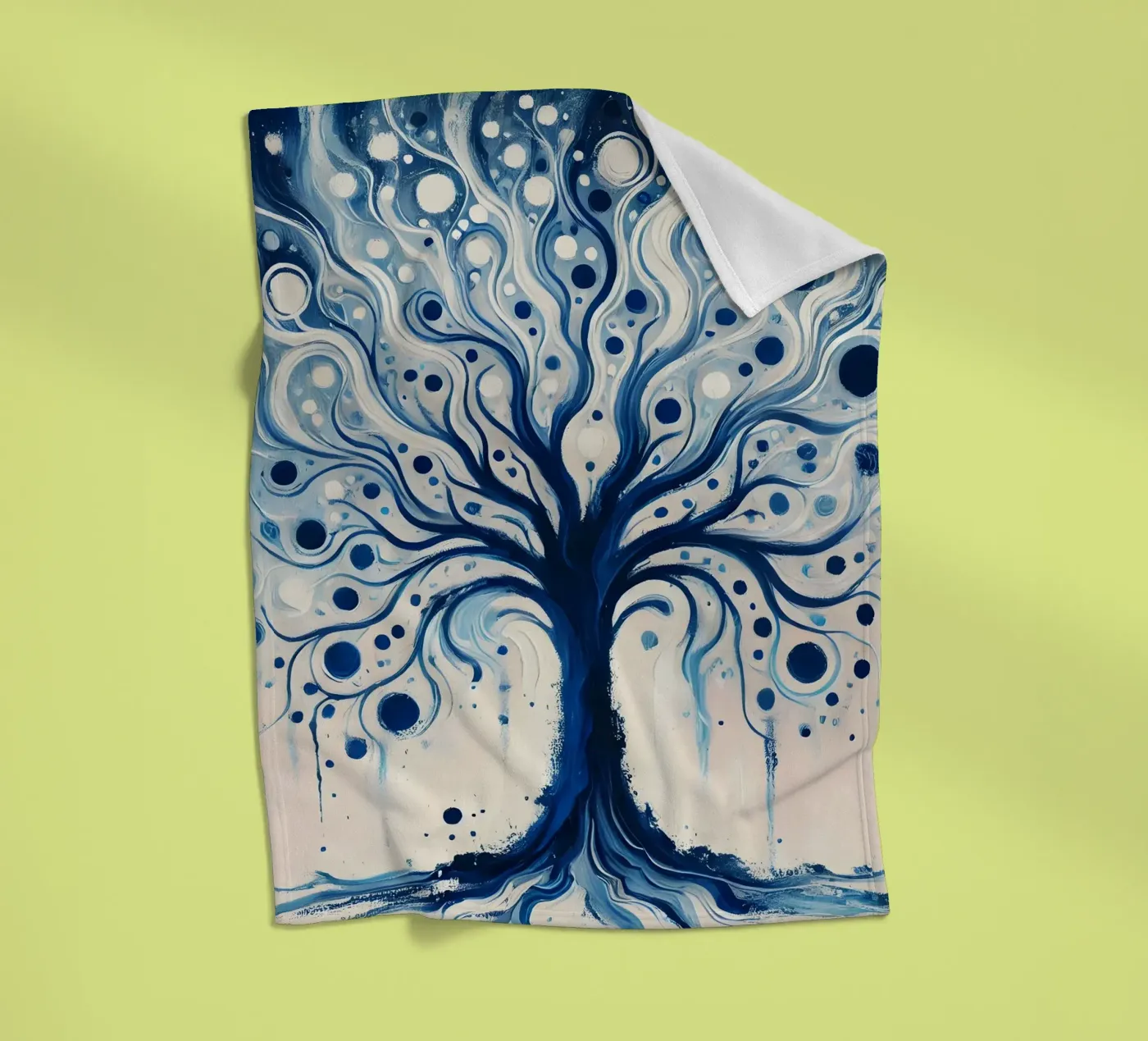 Baum blau Fleecedecke von spiritual