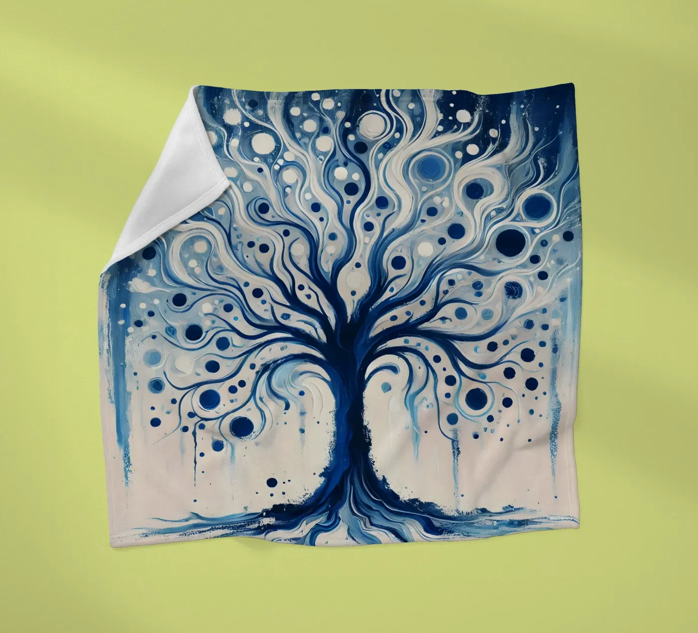 Baum blau Fleecedecke von spiritual