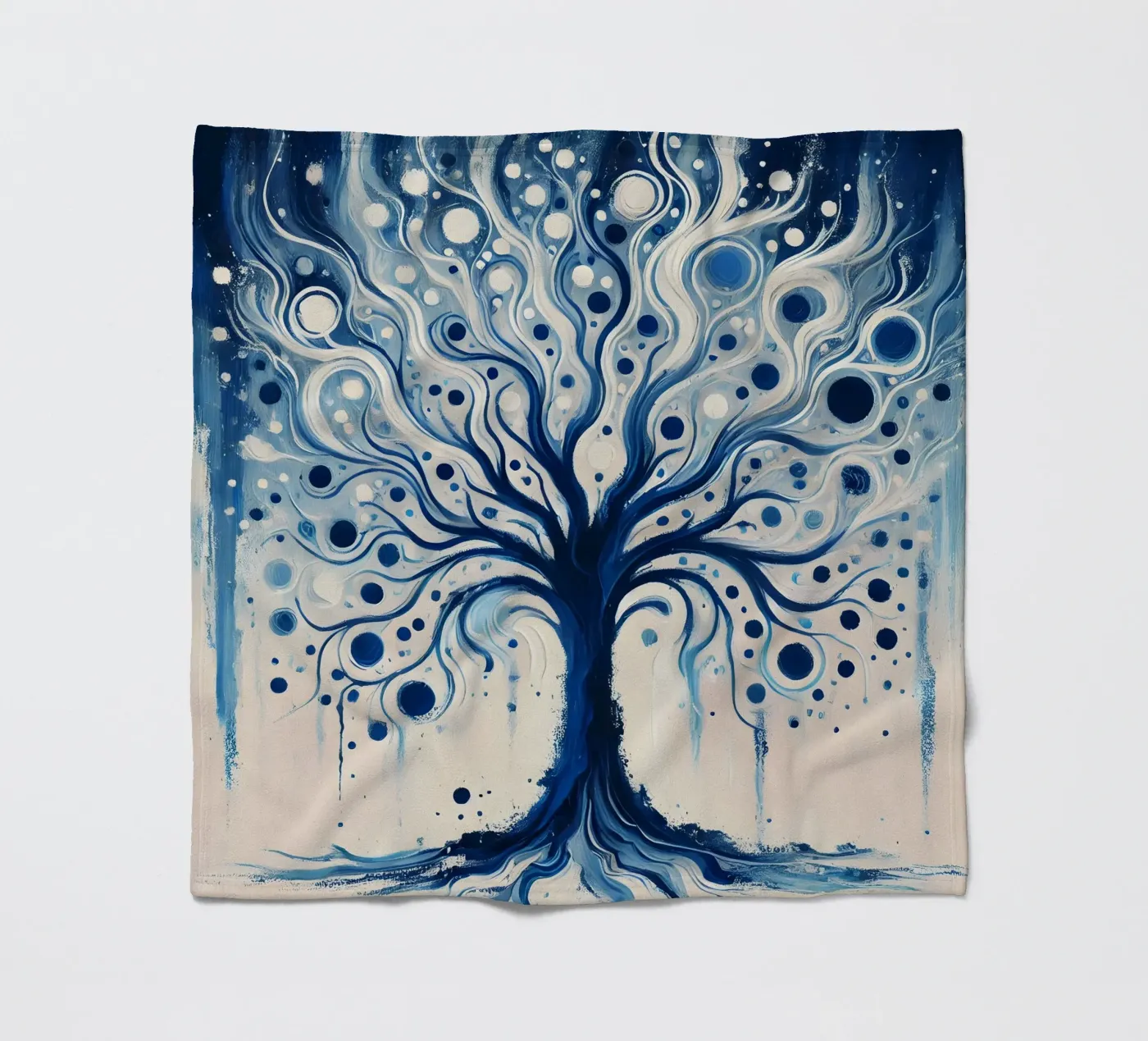 Baum blau Fleecedecke von spiritual