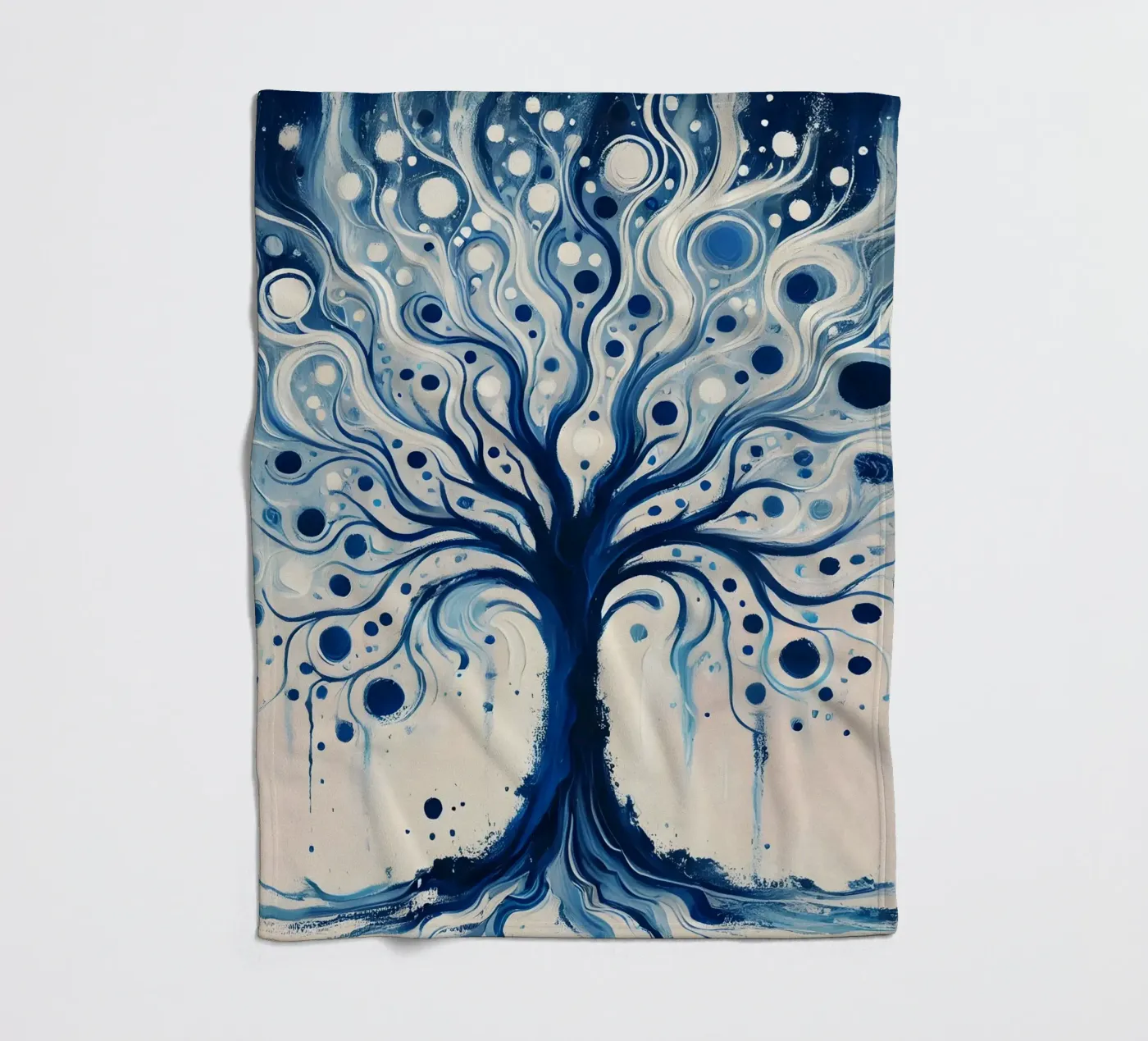 Baum blau Fleecedecke von spiritual