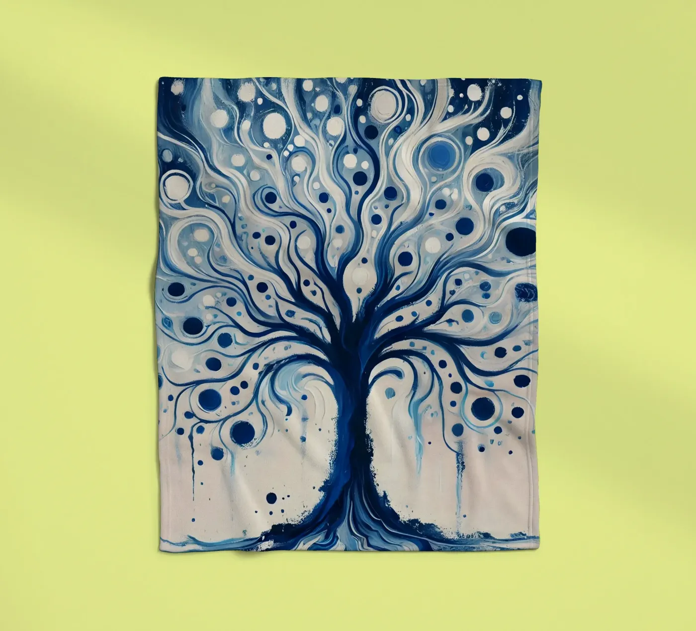 Baum blau Fleecedecke von spiritual