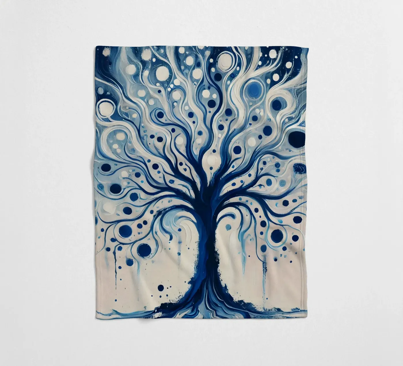 Baum blau Fleecedecke von spiritual