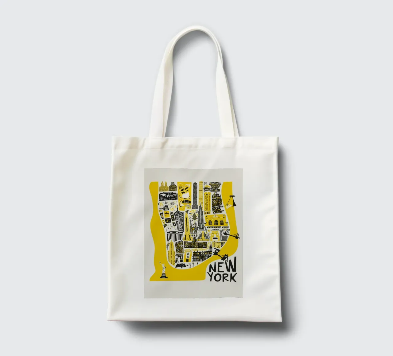 Manhattan New York Mappa borsa in juta da Fox & Velvet