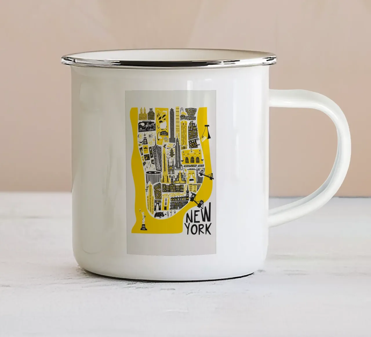 Manhattan New York Mappa tazza in smalto da Fox & Velvet