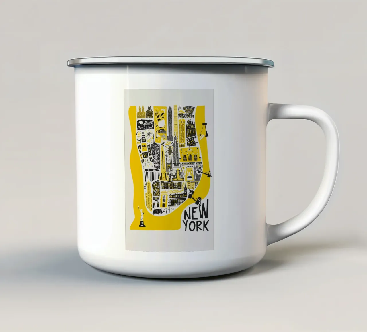 Manhattan New York Mappa tazza in smalto da Fox & Velvet