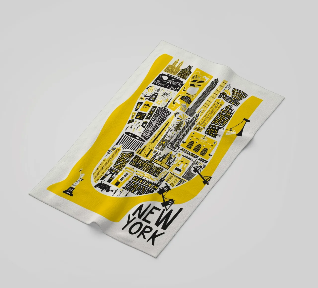 Manhattan New York Mappa telo mare da Fox & Velvet