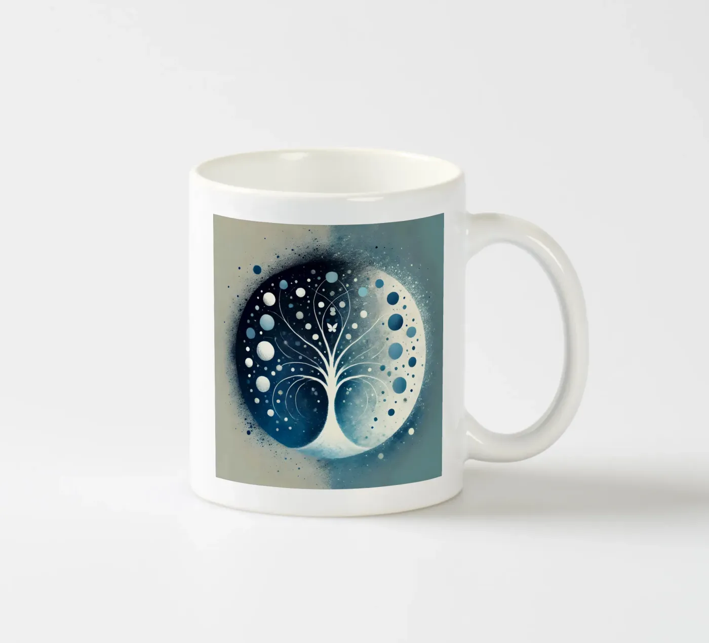 Tree blue ceramic mug by spiritual