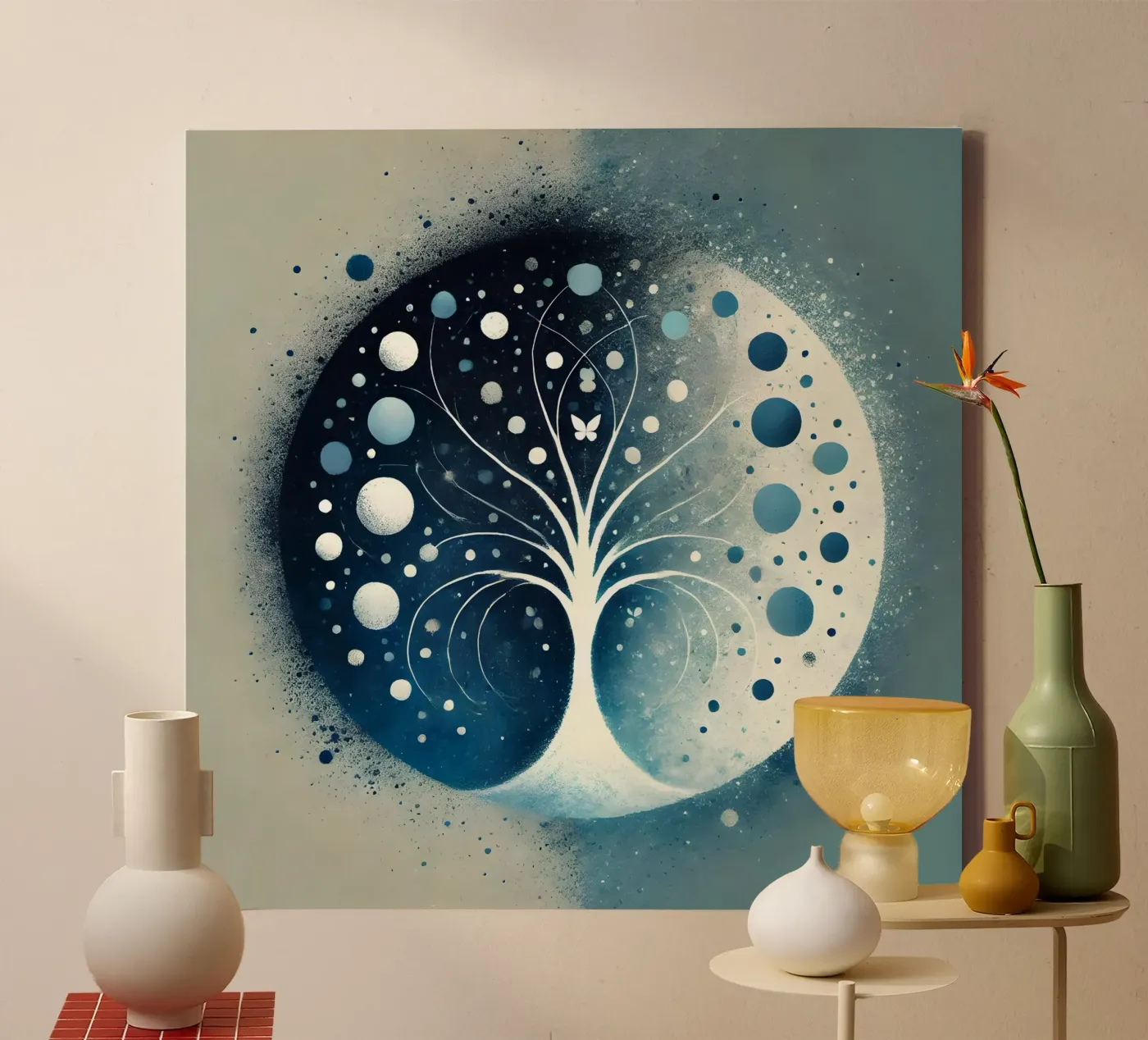 Tree blue canvas by spiritual