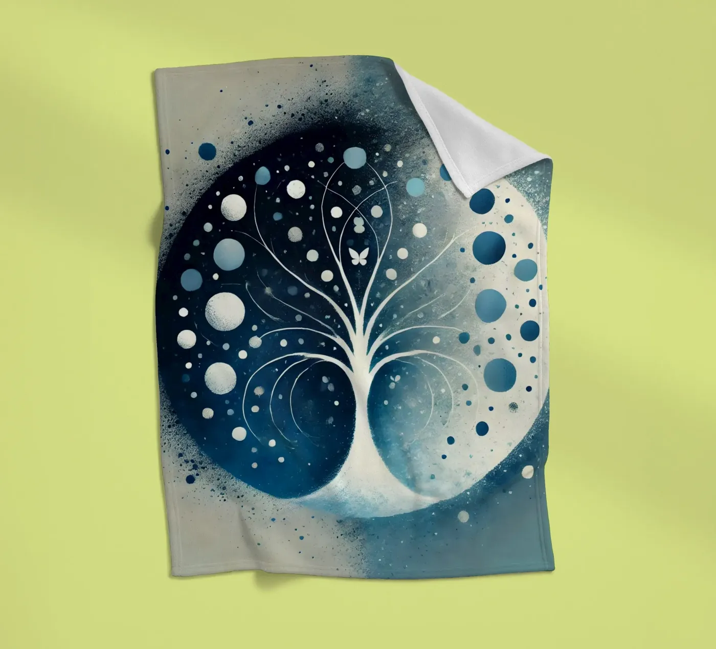 Tree blue fleece blanket by spiritual