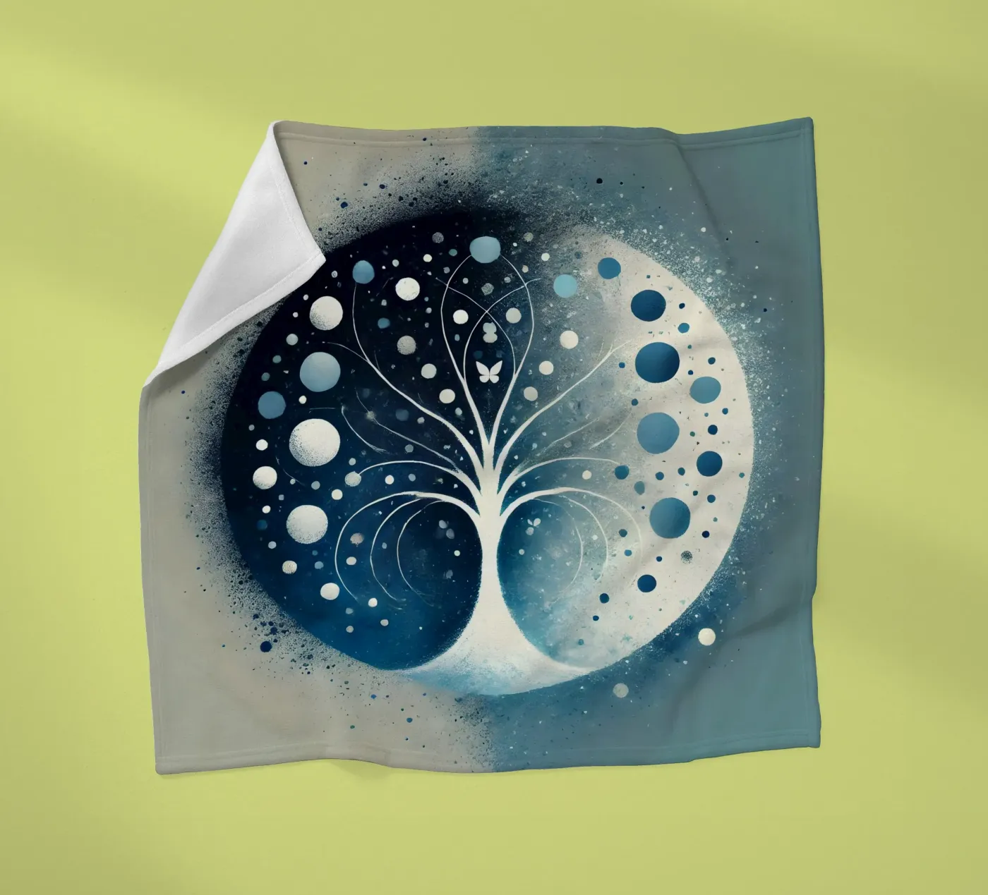 Tree blue fleece blanket by spiritual