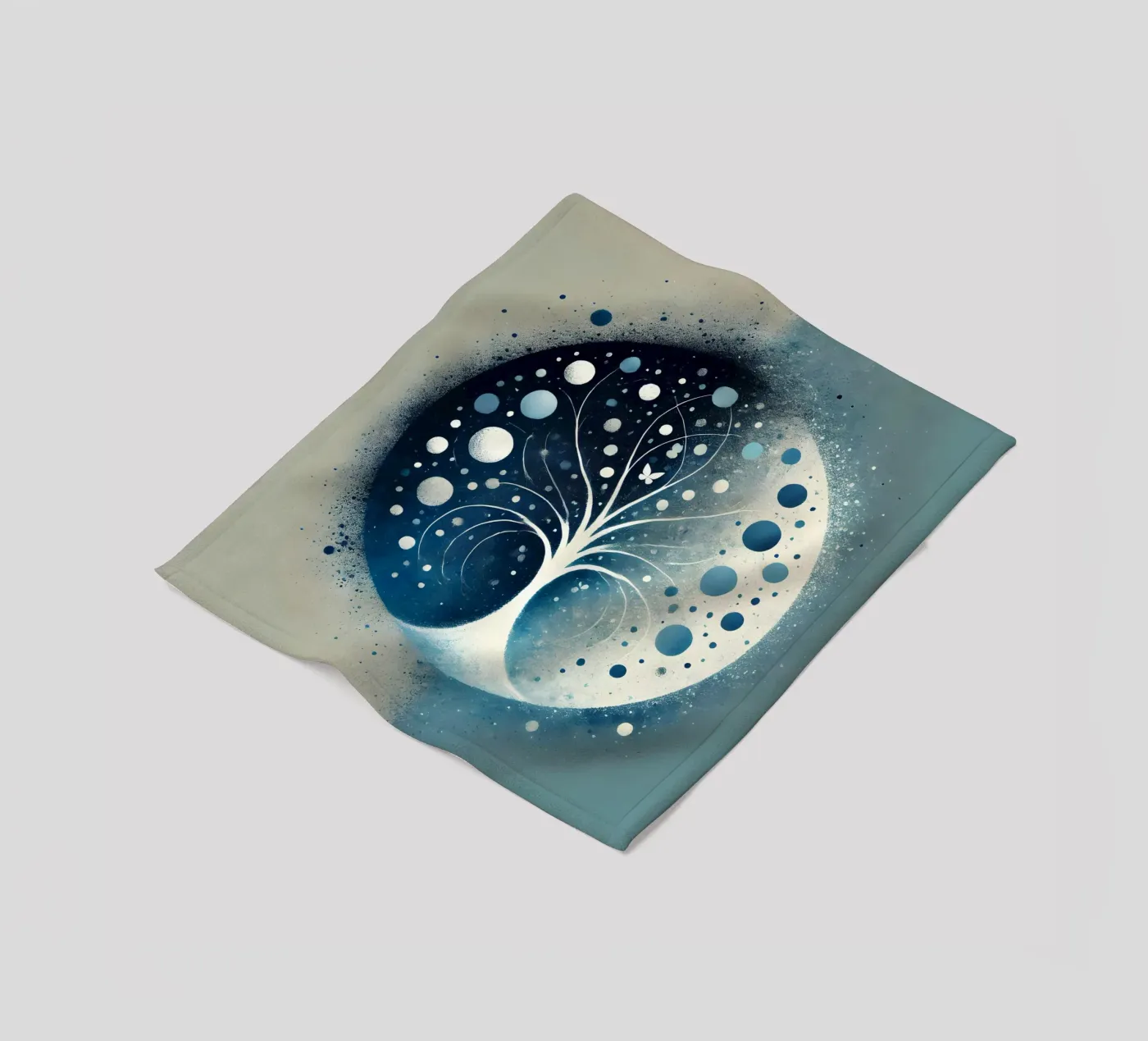 Tree blue fleece blanket by spiritual