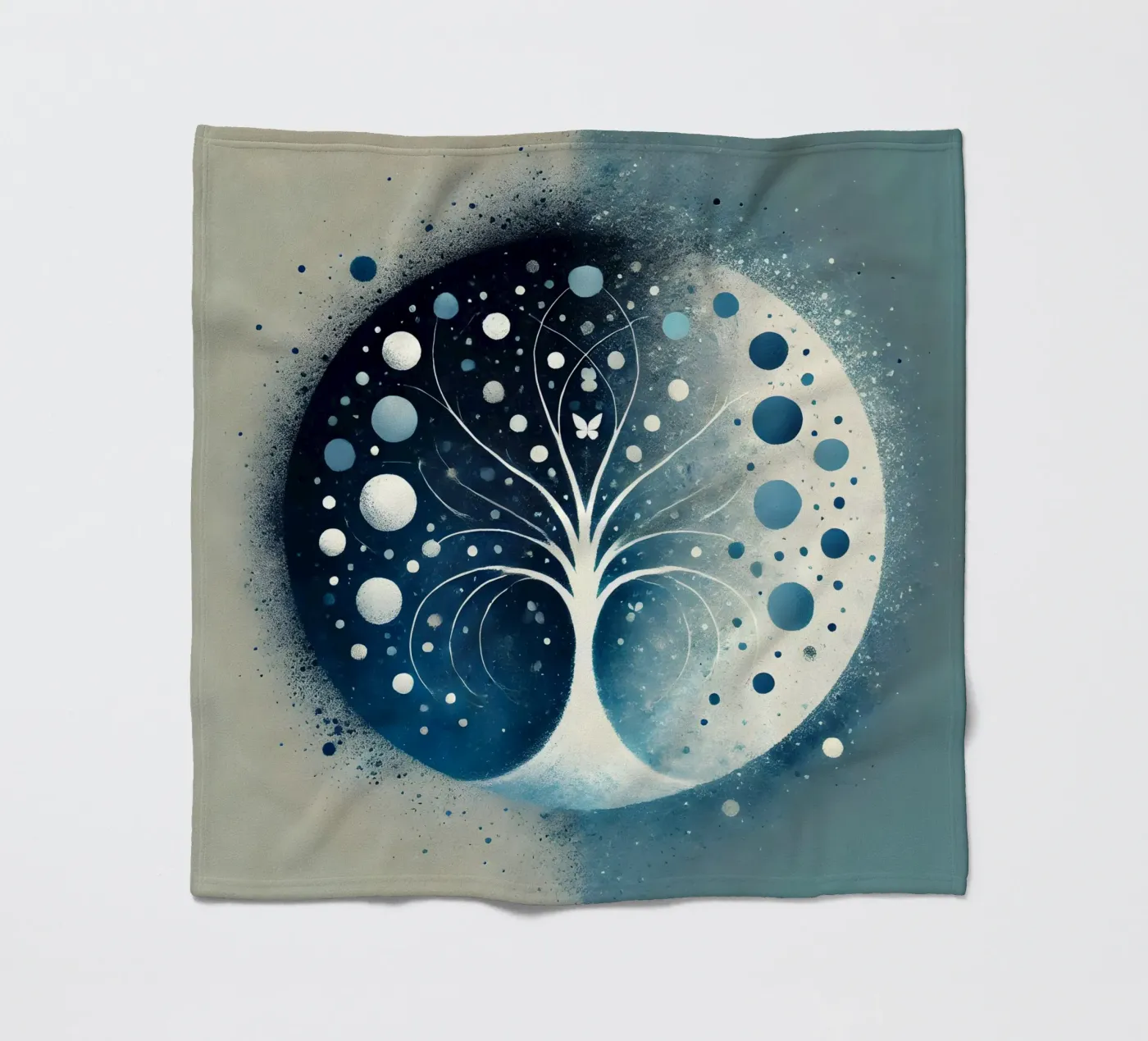 Tree blue fleece blanket by spiritual