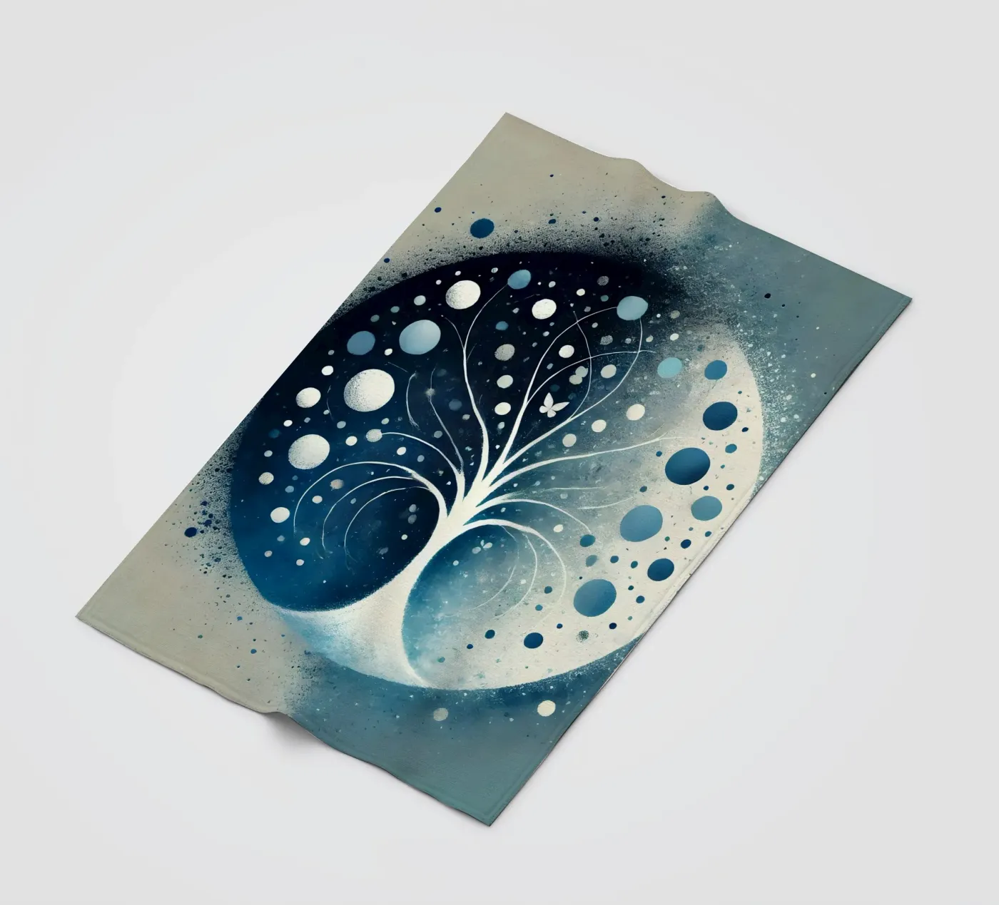Tree blue fleece blanket by spiritual