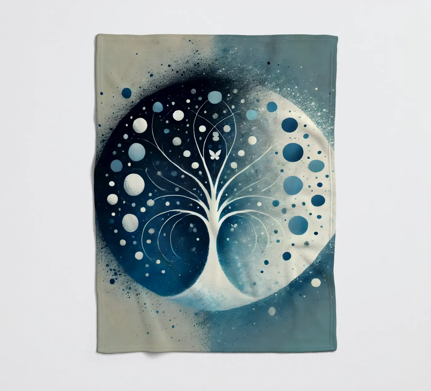 Tree blue fleece blanket by spiritual