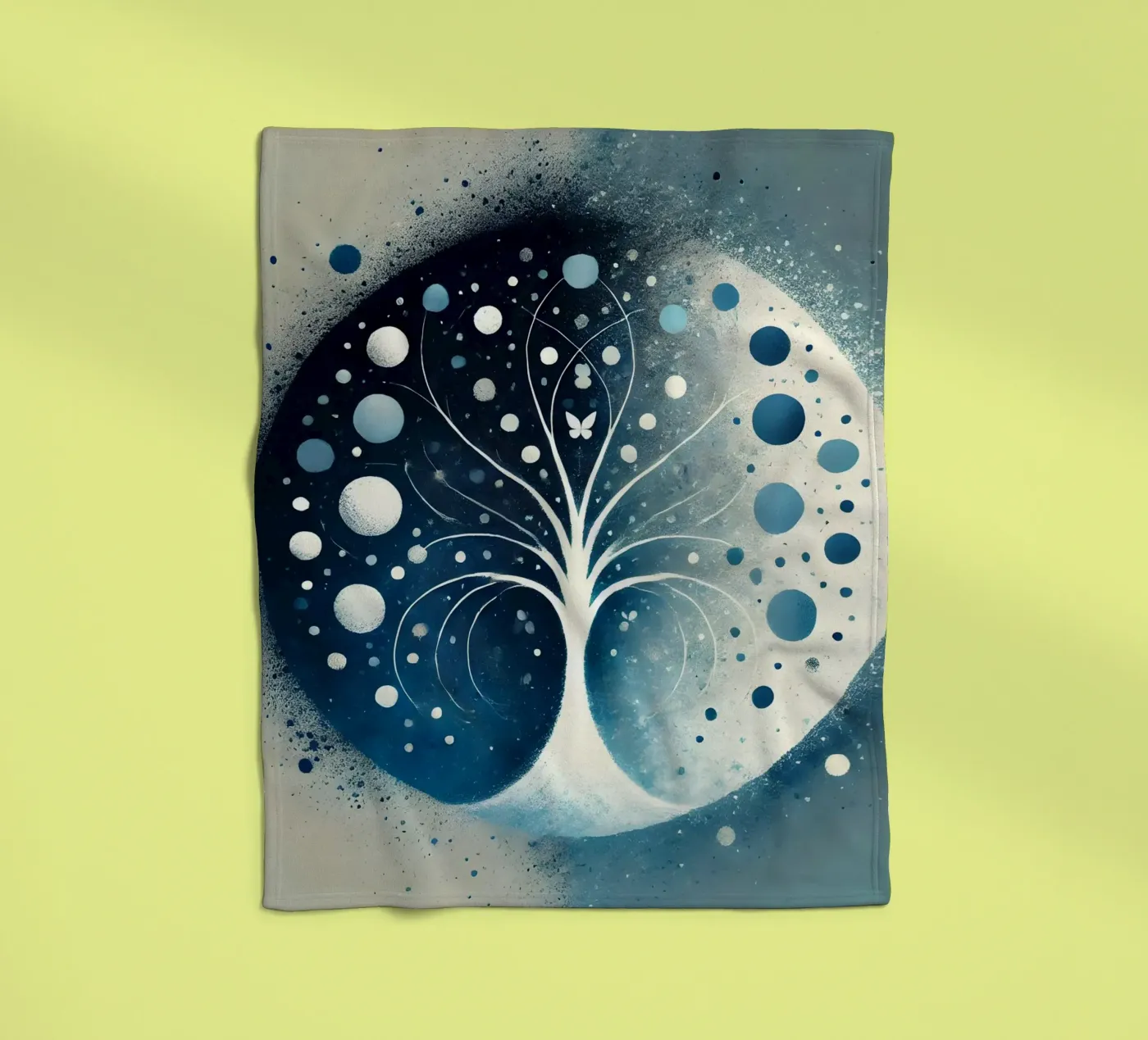 Tree blue fleece blanket by spiritual