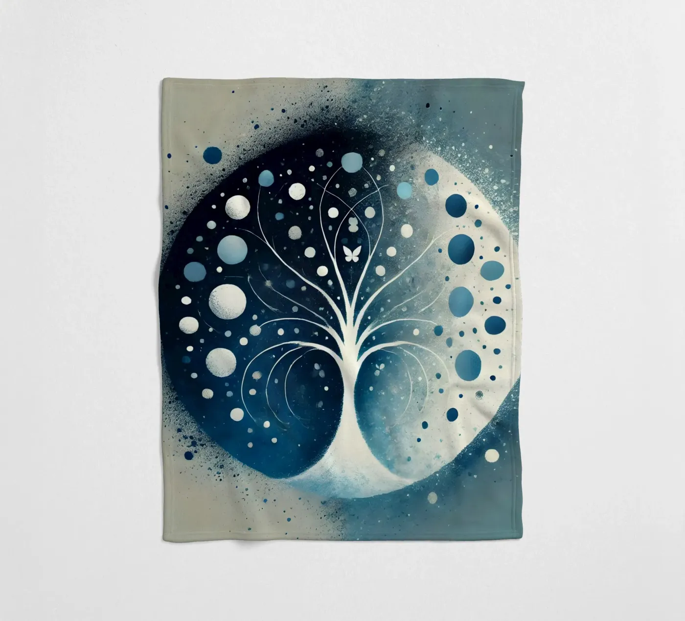 Tree blue fleece blanket by spiritual