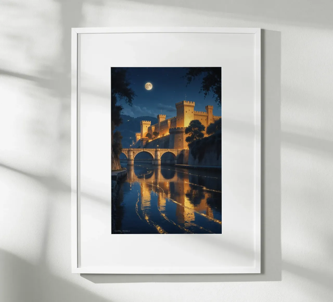 Illuminated Castle Over Still Waters hahnemühle de AlbertKlee