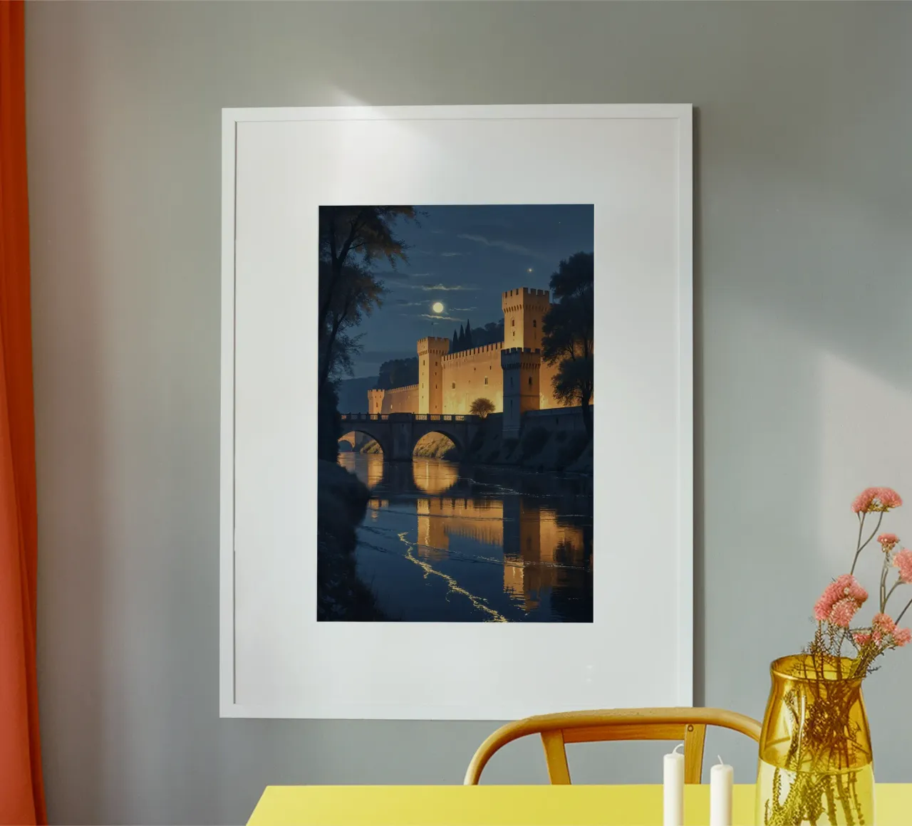 Castle Elegance Under a Starry Sky poster da AlbertKlee