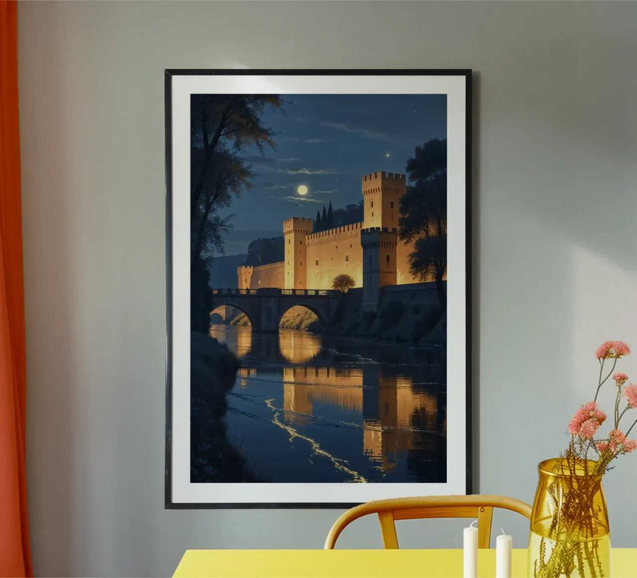 Castle Elegance Under a Starry Sky poster da AlbertKlee