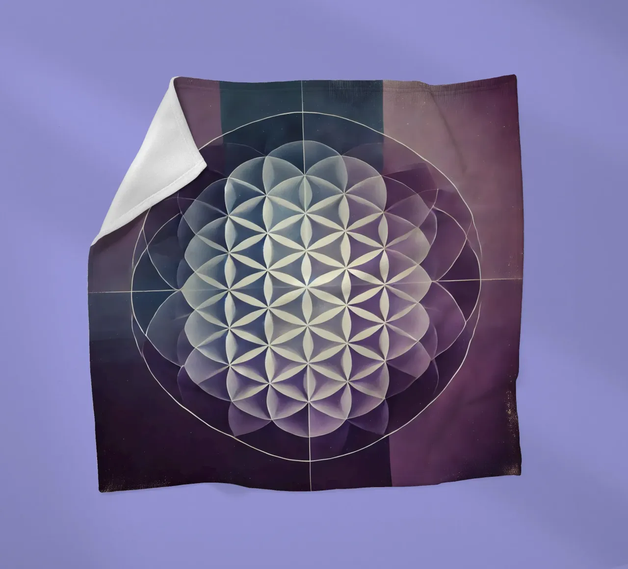 Fiore della vita viola coperta in pile da spiritual