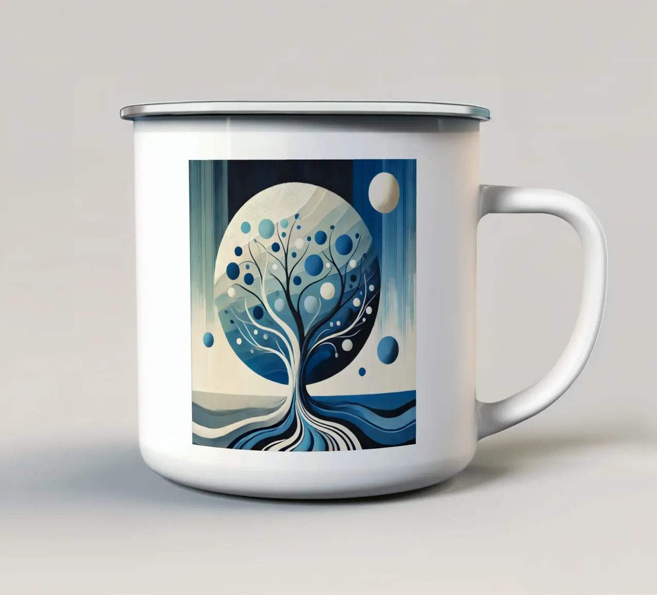 Albero blu tazza in smalto da spiritual