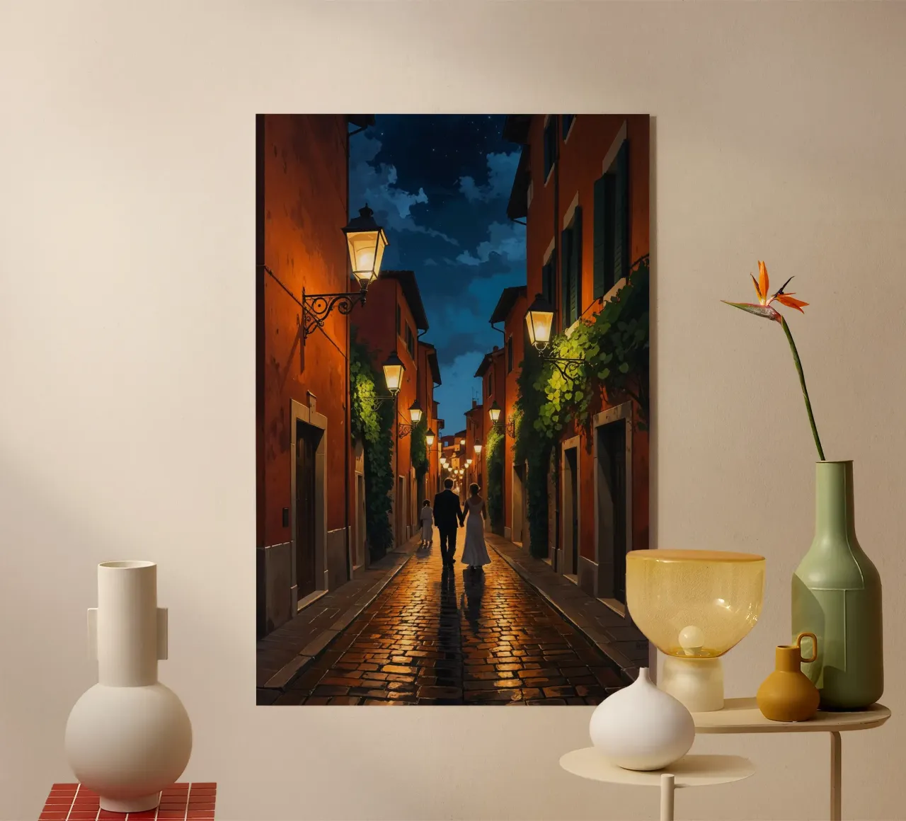 Strolling through Trastevere's Illuminated Night plexiglass da AlbertKlee