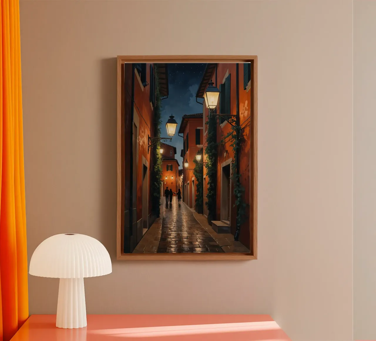 Charming Glow in Trastevere’s Streets tela con Cornice a cassetta da AlbertKlee