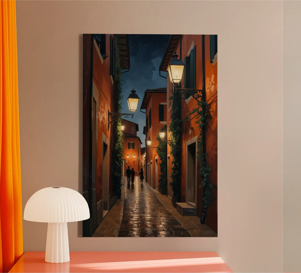 Charming Glow in Trastevere’s Streets tela con Cornice a cassetta da AlbertKlee